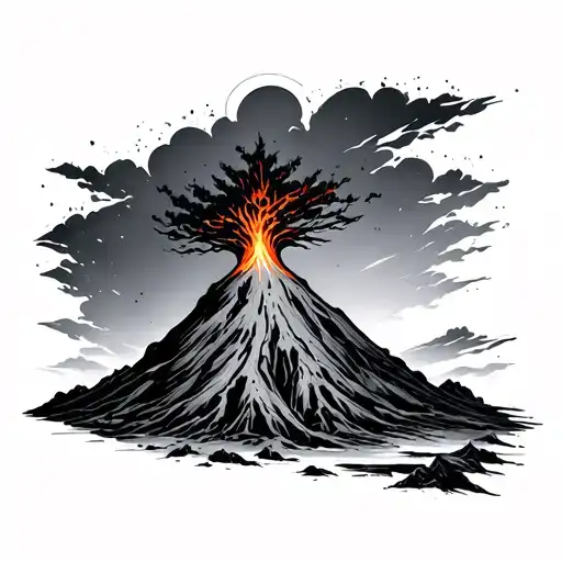 Volcano tattoo design idea