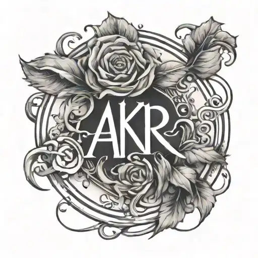 Make me an original design with the Akär logo in letters for the forearm, really cool tattoo design idea