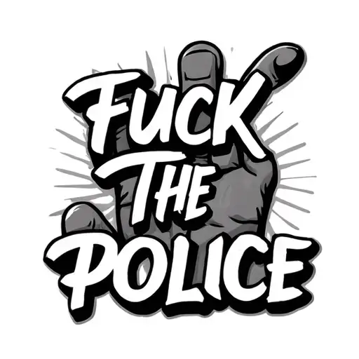 "Fuck The Police" Middle Finger tattoo design idea