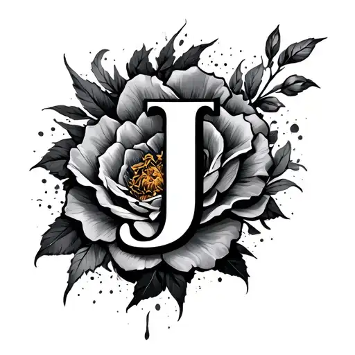 Hidden J tattoo design idea