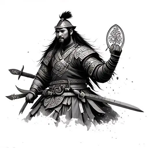 Mongolian Warrior tattoo design idea