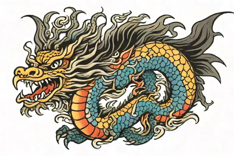 Korean style dragon tattoo design idea
