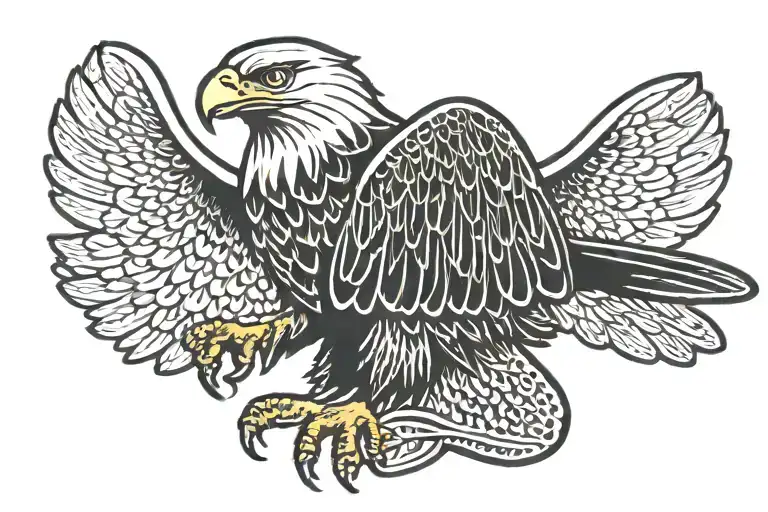 eagle holding brown trout tattoo design idea
