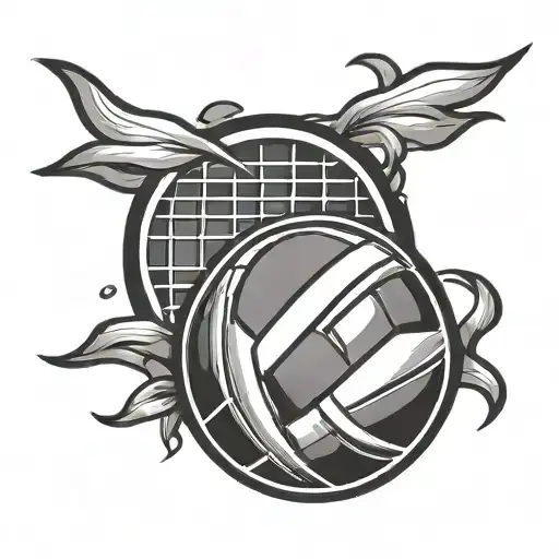 XD emoji and volleyball ball tattoo design idea