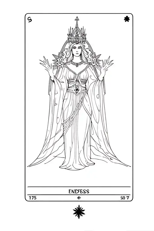 Cyberpunk the empress tarot card tattoo design idea
