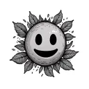 cursive autumn with emoji  tattoo design idea