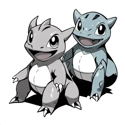 The 3 starter pokémons, Charmander, Bulbasaur and Squirtle tattoo design idea