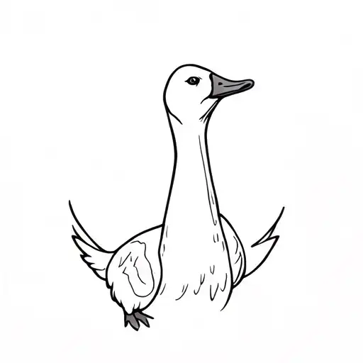 goose with a silly face tattoo design idea