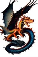 Dragon flying tattoo design idea