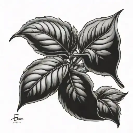 basil plant shooting tattoo design idea