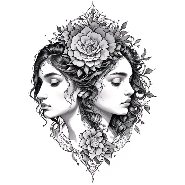 Virgo And Gemini tattoo design idea