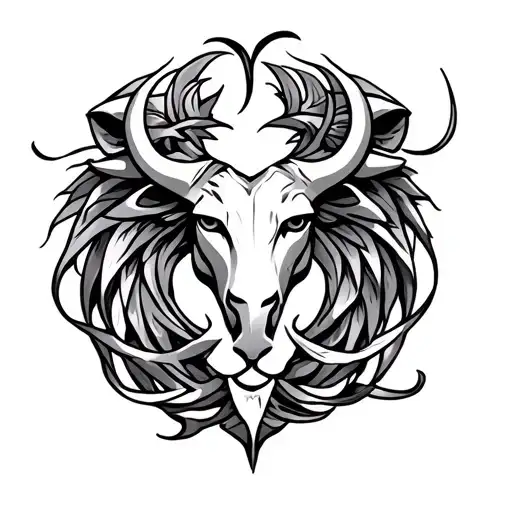 Leo Libra Taurus symbol intertwined tattoo design idea