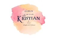 13.08.24 date in roman numerals, with 12:17 in the middle of the letters. the name "Kristian" under tattoo design idea
