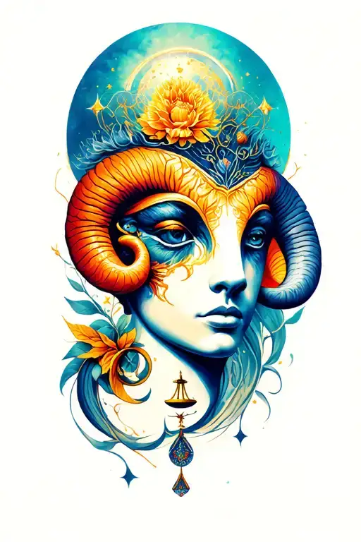 star signs Aries, cancer and libra combined tattoo design idea