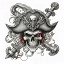 pirate theme forarm half sleeve tattoo design idea