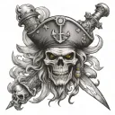 pirate theme forarm half sleeve tattoo design idea