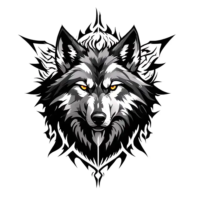 witcher 3 wolf logo tattoo design idea