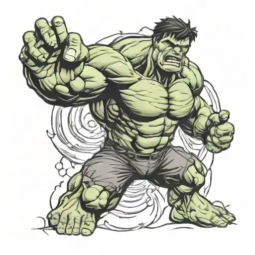 hulk inside " ;" symbol tattoo design idea