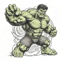hulk inside " ;" symbol tattoo design idea