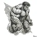 hulk inside " ;" symbol tattoo design idea