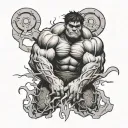 hulk inside " ;" symbol tattoo design idea