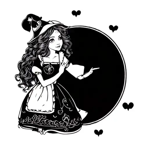 Alice and wonderland tattoo design idea