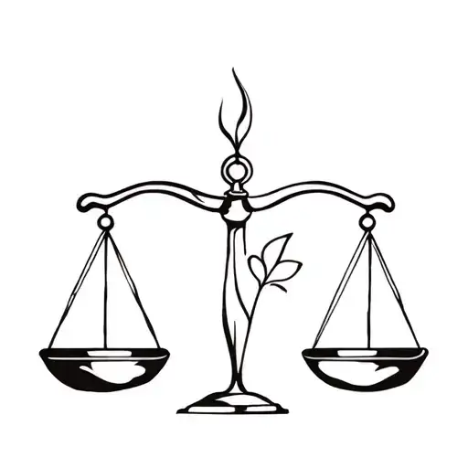 libra scales and pretty taurus bull tattoo design idea