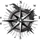 compass rose longitude latitude for washington state tattoo design idea