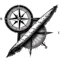 compass rose longitude latitude for washington state tattoo design idea