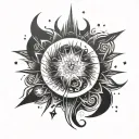 firework display illuminating the night tattoo design idea