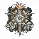 firework display illuminating the night tattoo design idea