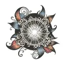 firework display illuminating the night tattoo design idea