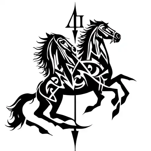 Roman numeral 4 horsemen of the apocalypse tattoo design idea