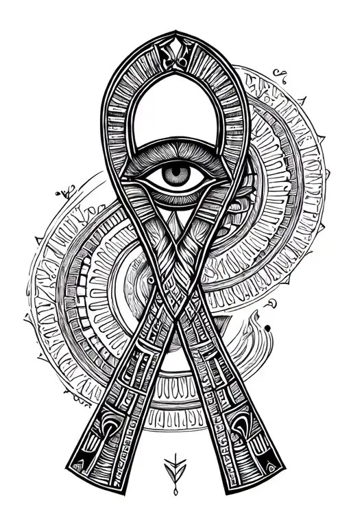 ankh and eye of ra tattoo design idea