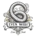 A realistic worm with the words "even a worm will turn" above/below it  tattoo design idea