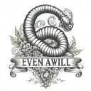 A realistic worm with the words "even a worm will turn" above/below it  tattoo design idea