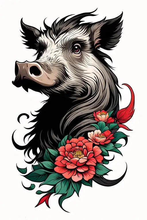 boar wild head tattoo tattoo design idea