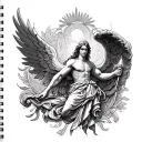 San Miguel archangel black work tattoo tattoo design idea