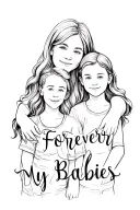 "Forever My Babies" mother and two sons tattoo design idea