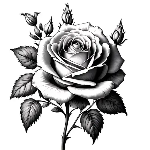eldelweiss and yorkshire rose seperate however connected through the stems tattoo design idea