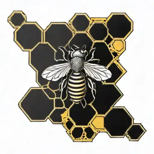 geomettric honeycomb tattoo design idea