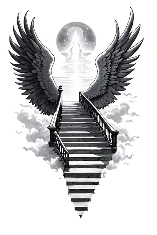 Stairway to heaven tattoo design idea
