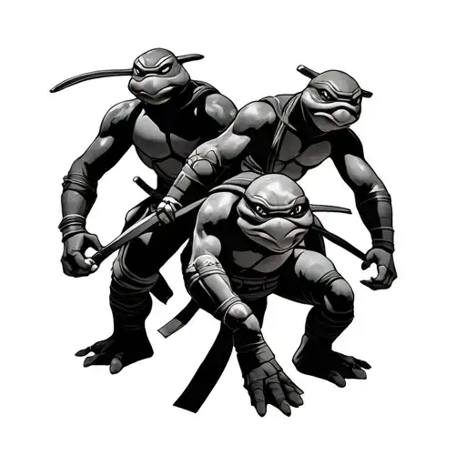 all the names of the ninja turtles in Japanese  tattoo design idea