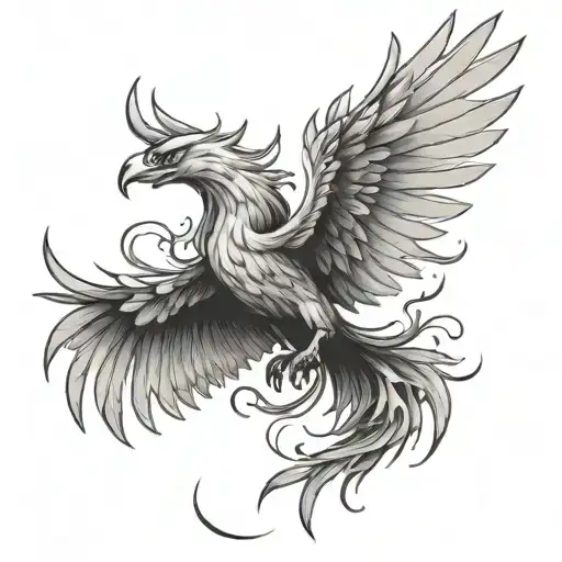 phoenix with outstretched wings surrounding an arm tattoo design idea