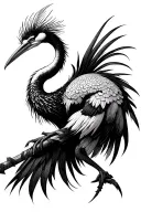 Samurai Crane tattoo design idea