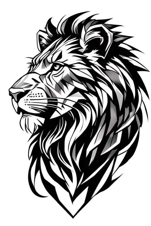 lion face tattoo design idea
