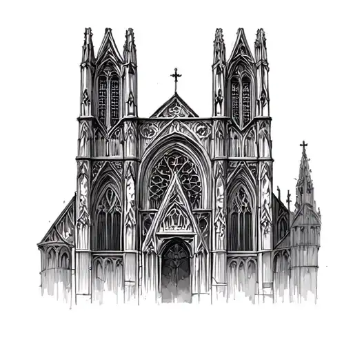 Gothic cathedral tattoo design idea
