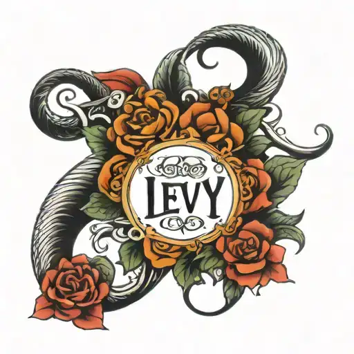 last name levy tattoo design idea