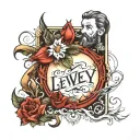 last name levy tattoo design idea