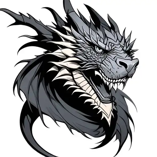 Dragon con leon tattoo design idea